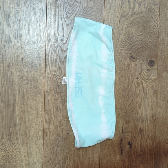 Esprit by Pacsun swimwear bandeau tube top logo aqua blue Small - Picture 1 of 6